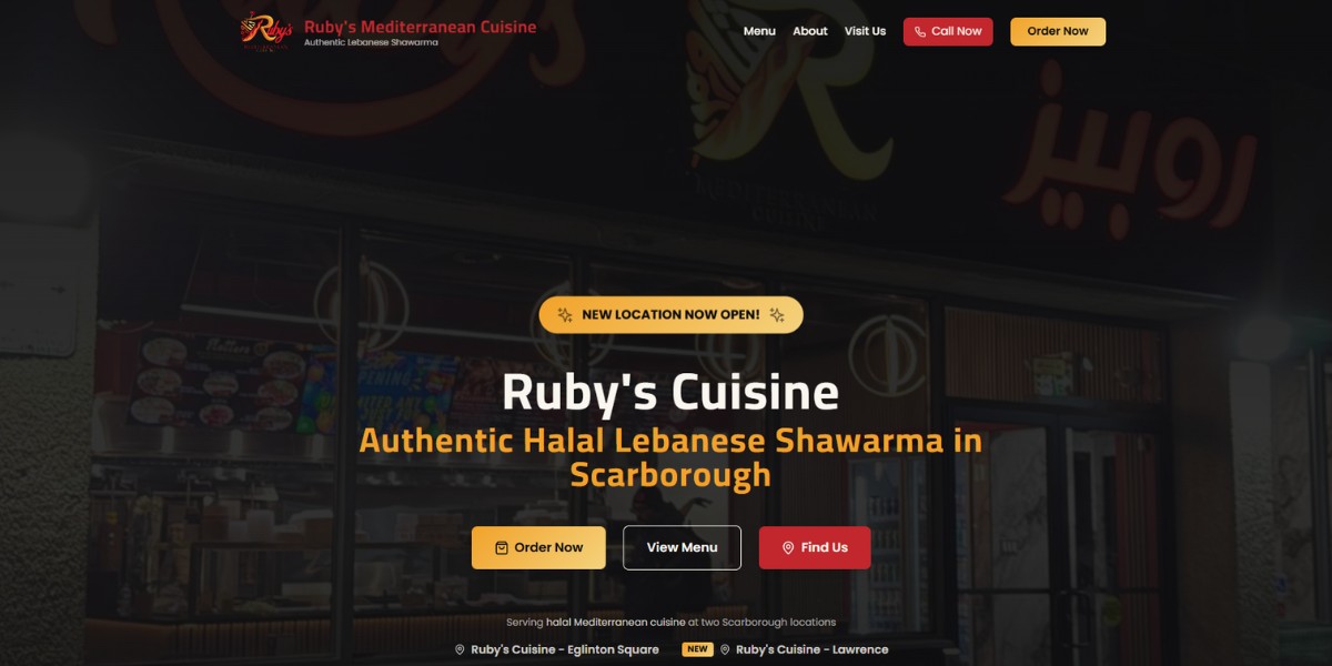 Ruby's restaurant website showcase